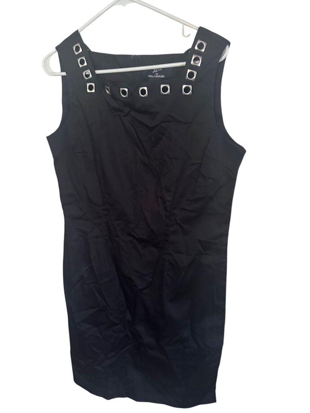 Lennie for Nina Leonard black dress with silver accents size 10 new with tags